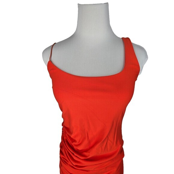 Alix NYC Dress Mini Dress Ruched Bodycon Sleeveless Party Orange‎ Medium M - Picture 6 of 9